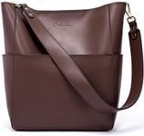 BOSTANTEN Women's Leather Designer Handbags Tote Purses Shoulder Bucket Bags Coffee