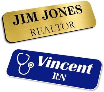 Name Tag Personalized Engraved Name Badge for Business Office Custom Identification ID Tag Magnetic Pin Adhesive Backing-1"x3"