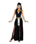 Dreamgirl Adult Cleopatra Costume for Women, Egyptian Goddess, Exquisite Cleopatra Halloween Costume, Black/Gold - Small
