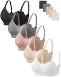 habibee Womens Nursing Bra Seamless Breastfeeding Sleep Maternity Bra with Remove Bra Pads Extenders 5 Pack