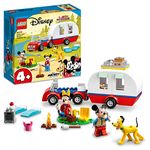 LEGO 10777 Disney Mickey Mouse and Minnie Mouse's Camping Trip Building Toy with Camper Van, Car & Pluto Figure, for Kids 4 Plus Years Old