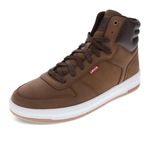 Levi's Mens Drive Hi CBL Synthetic Leather Casual Hightop Sneaker Shoe, Tan/Brown, 7