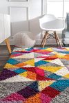 RM Handloom Living Room Carpet for Home | Polyester Hall Centre Peice Shaggy Rug & Runner for Bedroom | Anti-Skid Soft and Fluffy Carpets for Floor and Home Decor.… (4 x 6, Mosaic Multicolor)