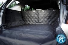 Bulldogology SUV Cargo Liner for Dogs 55"x106" Heavy Duty Pet Trunk Cargo Cover - Dog Car Seat Cover Waterproof Nonslip - Dog Hair, Muddy Paws, Scratches Cover Protector for Cars Vans (X-Large, Black)