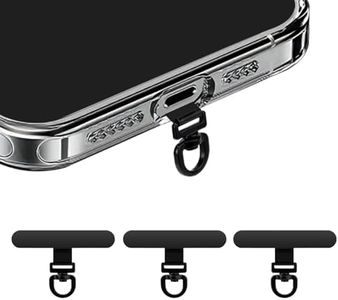360° Rotating Stainless Steel Phone Tether Tab (Black 3-Pack) - Universal for iPhone & Other Phones (Fits Wristbands/Necklaces/Crossbody Straps)