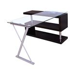 ACME Furniture Acme 92366 Buck Office Desk, Clear Glass & Black, One Size