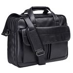 seyfocnia Men's Business Travel Briefcase Leather Handmade Messenger Bags Laptop Bag