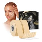 CureTape Beauty Kinesiology Tape | Anti-Wrinkle Face Tape | Face Lift Tape for Toning, Firming & Tightening The Skin | Kinesiology Tape for Face and Sensitive Skin (Two 2.5cm Rolls)