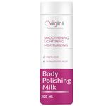 Vigini Skin Full Body Lightening Brightening Polishing Milk Lotion I Kojic & Hyaluronic Acid I Deep Dry Skin Moisturizer I Soft Smooth Skin I All Weather & Skin Types Men Women 200ml