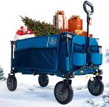 TIMBER RIDGE Festival Trolley on Wheels with Adjustable Handle, 200L Folding Wagon Trolley for Camping Outdoor Garden Picnic Shopping, Heavy Duty Foldable Cart Large Capacity