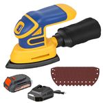 Mellif Cordless Detail Sander Compatible with DeWalt 20V MAX Battery, Brushless Corner Sander with 20V 2.0Ah Battery & Charger, 12,000 OPM Speed, 10PCS Sandpapers, Dust Collector for Tight Space