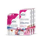 Veet Full Body Waxing Strips Kit - Normal Skin, 20 Strips (Pack of 3) with Face Wax Strips, 4 strips (Pack of 3) | Painless, Quick & Gentle Hair Removal.