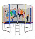 Kosten Sports 12 FT Trampoline with Safety Enclosure Net and Ladder | Powerful Loading Capacity | Stainless Steel Frame & Legs | Trampolines for Kids and Adults