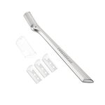 Tweezerman Eyebrow Razor – Stainless Steel Eyebrow Razor Comes with 3 Replacement Blades and Safety Cap, Ideal for Eyebrow Shaping and Suitable for Men & Women