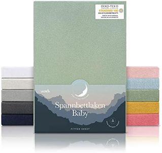 Laleni Sábana Bajera 60/70 x 120/140 cm Bebé Cuna - Sábana Bajera 70x140 cm Cuna certificada Oeko-Tex - Ropa de Cama Infantil 70x140 de algodón 100% - sábana Bajera 60x120 cm bebé en Verde