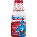 Gaviscon Liquid Extra Strength Antacid - 340 ml - Antacid Liquid for Day and Night Heartburn Relief, Acid Reflux and GERD Relief, Fruit Blend - Free of Aluminum, Lactose and Gluten