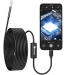 USB Endoscope 3 in 1 Borescope 5.5mm Ultra Thin Waterproof Inspection Snake Camera Micro USB and Type C for OTG Android, PC, Notebooks Windows Mac with 5M 16.4FT Semi-Rigid Cord with LED Light