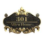 ITODA Personalized Address House Plaque Sign, Custom Cast Street Name Letter Sign Door Room Wall Mounted Acrylic Plate for Home Office Hotel Apartment Yard Or Mailbox (3-15 Characters)