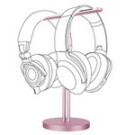 Geekria Aluminum Alloy Dual Headphones Stand for Over-Ear Headphones, Gaming Headset Holder, Desk Display Hanger with Solid Heavy Base Compatible with Bose, Beats, Sony, AKG, ATH, JBL (Rose Gold)