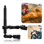 HAFOKO Heavy-Duty Motorcycle Clamp Mount Kit Bike Handlebar with 59" Invisible Selfie Stick for Insta 360 X4 X3 X2 X ONE RS R GO 3 Compatible for Gopro Motorcycle Camera Double Clamp Mount Kit