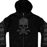 Hot Leathers Mens GMZ4305 Men s Skull and Crossbones Black Hoodie, Black, X-Large US