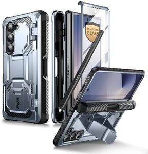 i-Blason for Samsung Galaxy Z Fold 6 Case with S Pen Holder, [Built-in Tempered Glass Screen Protector & Stand], Military-Grade Protective Phone Case for Samsung Z Fold 6, Armorbox Series, Tilt