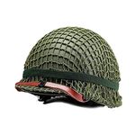 Replica WW2 US M1 Helmet Green, with Mesh Protection, Adjustable by Net/Canvas Chin