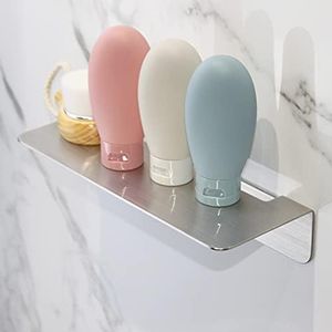 Frafuo No Drill Shelf 240MM-3M VHB Stick on Shelf(Super Adhesive)- 3m Shelf Minimalist Design SUS 316 Laser Cut Stainless Steel Shelves-Max Bearing 20KG/20LB in Self Adhesive Shelf for Wall