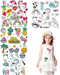 Kids Iron on Patches Appliques Stickers Summer Travel Series Cartoon Heat Transfer Stickers for Clothing, Jeans, Bag, Shoes,T-Shirt with A-Level Washable DIY 4PCS 60+ Patterns