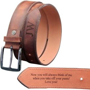 Eagle Epic Personalized Leather Belt for Anniversary - Handcrafted Custom Belt for Him, Valentines Day Gift for Husband, Unique Boyfriend Gift