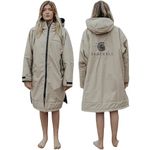 SEASHELL Adult Waterproof Changing Robe with Fleece Lining - Waterproof Windproof Oversized Coat - Swimming - Water-sports - Recycled Materials