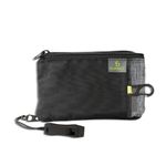 FlipBelt Ultra Wallet, Compact Wallet with Zipper Pockets and Safety Whistle, Black and Heather Grey