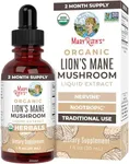 MaryRuth Organics Lions Mane Mushroom Supplement, Upto 2 Month Supply, Nootropic USDA Organic Lions Mane Extract Nervine Herbal Liquid Drops, Brain Health Non-GMO Vegan Alcohol Free Tincture, 1 Fl Oz