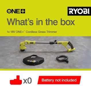 Ryobi ONE+ 18V Cordless Grass Trimmer, 25-30cm – Tool Only, Green