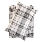 Mooreeke Queen Sheets, Queen Grey Plaid Bed Sheet Set with Deep Pocket Non-Slip Fitted Sheet, Checked Microfiber Bedding Sheets & Pillowcases