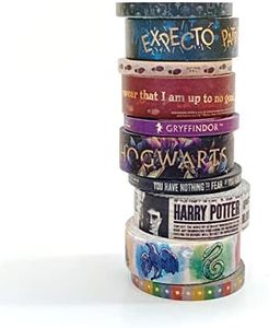 Paper House Productions Harry Potter Foil Accent 10 Piece Washi Tape Pack with 5 15mm Rolls and 5 5mm Rolls - Bold & Bright