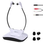 SIMOLIO Digital Wireless Headsets for TV with Spare Battery, Wireless TV Headphone for Seniors, Optical Wireless Earphone for Smart TVs, TV Listening Earbud Device, Sound Amplifier SM-824D1