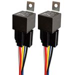 Gebildet JD1914 12V 40A Car Relay with 12AWG Harness Sockets, 5 Pin SPDT Relay with Color-labeled Wires for Automotive Truck Van Motorcycle Boat (Pack of 2)