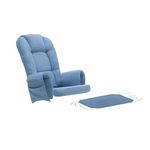 Glider Rocker Replacement Cushions with Side Storage Pockets, Washable Non Slip Cushions for Glider Rocking Chair, 5PCS,Blue