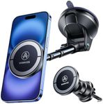 VANMASS Ultra Magnetic Car Phone Holder [2024 Strongest Magnet] for MagSafe Car Mount Suction Cellphone Stand for Dashboard Windshield Vent,Dash Mobile Accessories for iPhone 16 15 14 13 12 11 Android