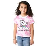 Nusyl Girls Pink Rainbow Printed tie & dye Tshirt - NUGTDTSH0061