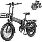 Jasion EB7 2.0 Electric Bike for Adults, 1000W Peak Power Motor 55 Miles 28MPH Top Speed Folding Ebike, 48V 10AH Built-in Battery Dual Suspension, 20" Fat Tire Electric Bicycles, ULCertifiled, 7-Speed