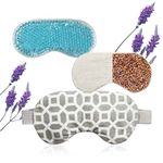 ZNÖCUETÖD Moist Heat Eye Mask,Ice Pack Eye Mask for Dry Eyes,Puffy Eyes,Swelling,Dark Circle,Headache with Lavender Microwaveable