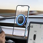 VICSEED Tesla Model 3/Y Phone Mount, 12 Super Strong Magnets, 360° Adjustable, Foldable & Hidden, Extremely Stable Suction Power, Compatible with All Mobile Phones, Easy to Install, 2 Year Warranty