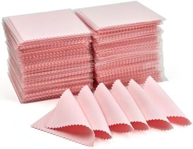 250PCS Jewelry Cleaning Cloth, Professional Polishing Cloth Individually Wrapped, Pink Silver Polishing Cloth for Jewelry Sterling Silver Gold Platinum Watch Coins and More (3.15" x 3.15")