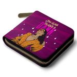 DailyObjects Glam No Damn Women's Wallet | Made with Vegan Leather Material - Holds up to 8 Cards - Slim and Easy to Fit in Pocket | Coin Pocket with Button Closure- MultiColour