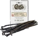 Cook’s, Tahitian Organic Vanilla Beans, Grade A, World’s Finest Gourmet Fresh Premium Vanilla, Certified Organic by CCOF, 10 Whole Beans