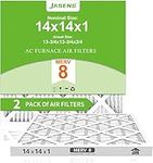 14x14x1 AC Furnace Air Filters, MERV 8 Dust Defense (2-Pack), JASENG MPR 600 Pleated HVAC Air Filter Replacement (exact dimensions: 13 3/4"x13 3/4"x3/4")