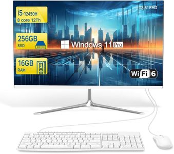 SZTPS 23.8" FHD All in One PC Desktop Computer,i5-12450H 8 core Processor,16 GB RAM,256 GB SSD,WiFi,Bluetooth WiredKeyboard & Mouse,Windows 11 Pro PC (Flat panel)
