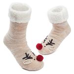 MaaMgic Womens Cozy Warm Fuzzy Slipper Socks Thermal Winter Home Socks,Reindeer